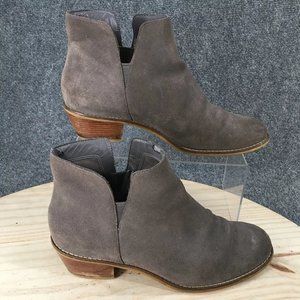 Cole Haan Boots Women 8.5 Ankle Booties Gray Suede Heels